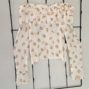 Brand New Forever 21 Off the Shoulder Floral Shirt